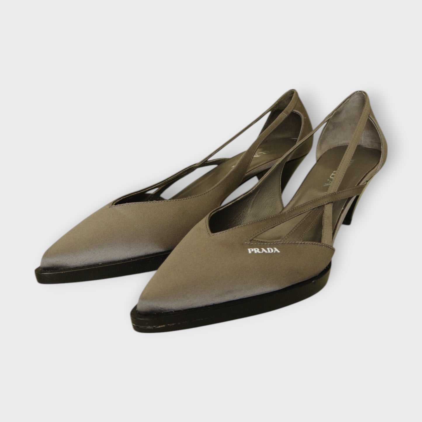 Satin Cut Out Kitten Heel