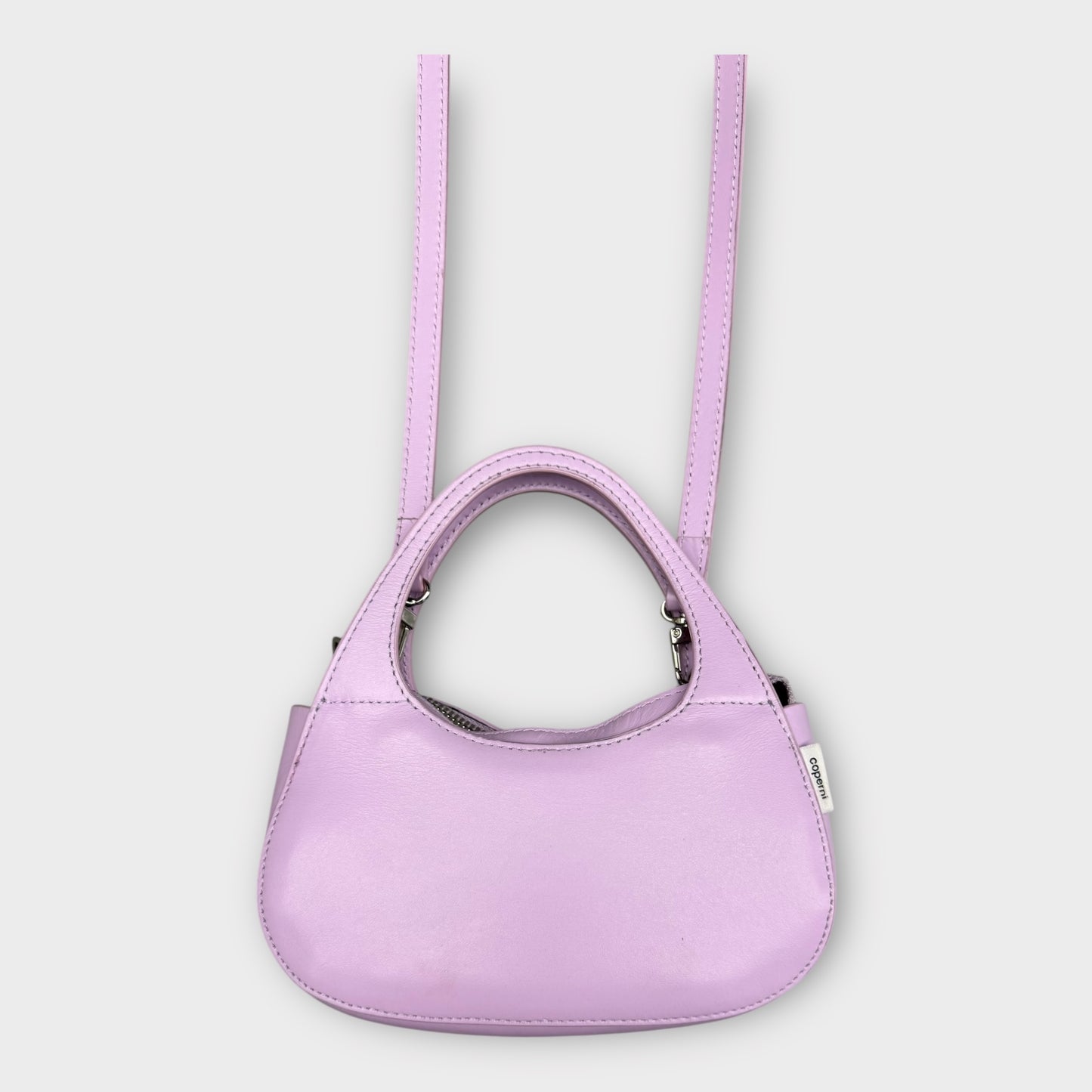 Purple Leather Mini Swipe Tote Bag
