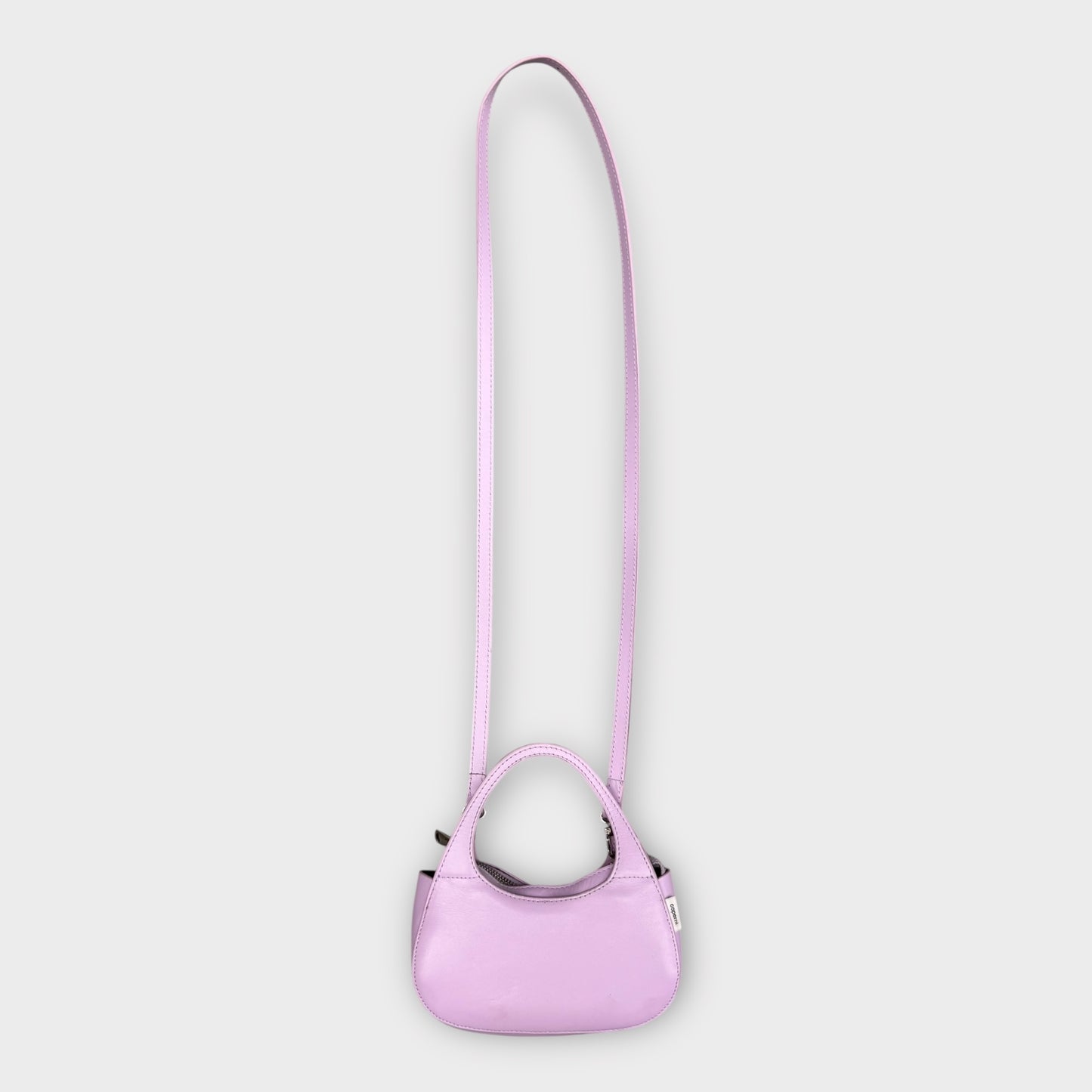 Purple Leather Mini Swipe Tote Bag