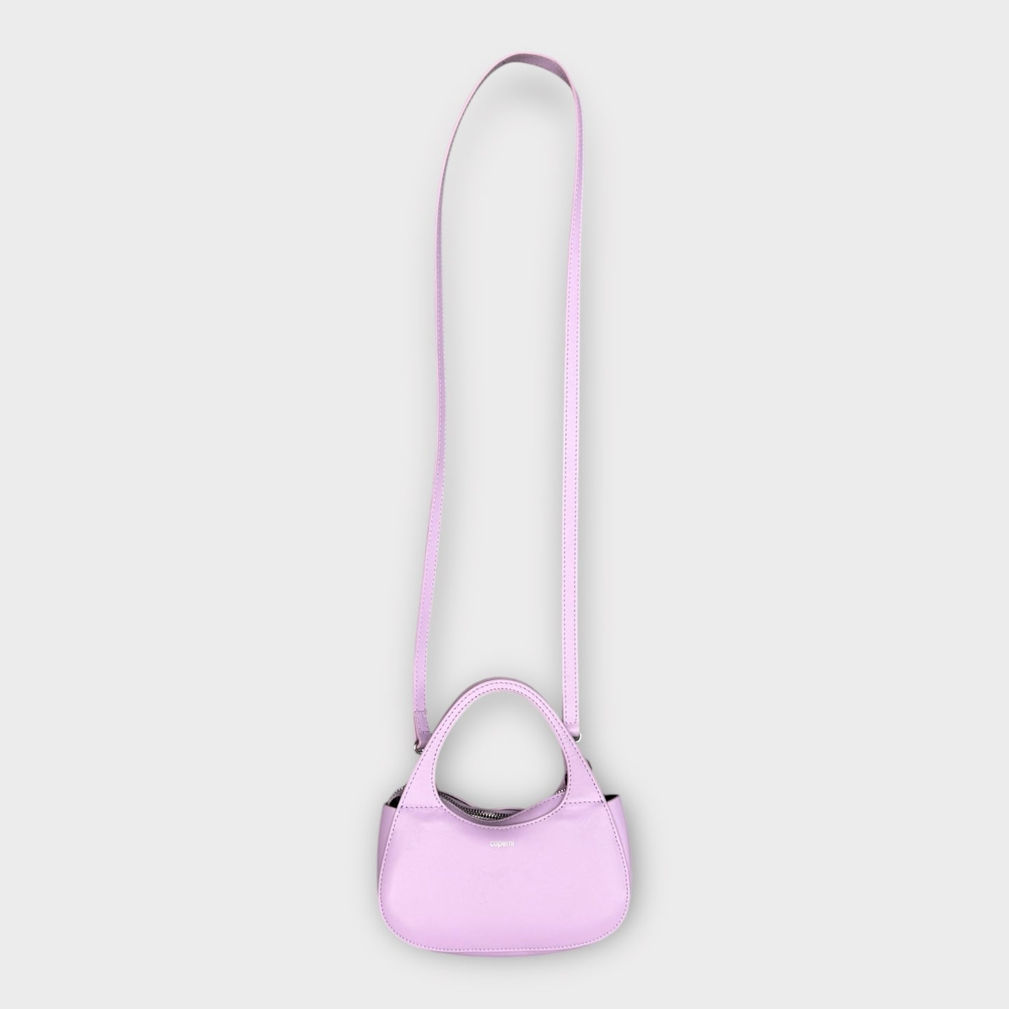 Purple Leather Mini Swipe Tote Bag