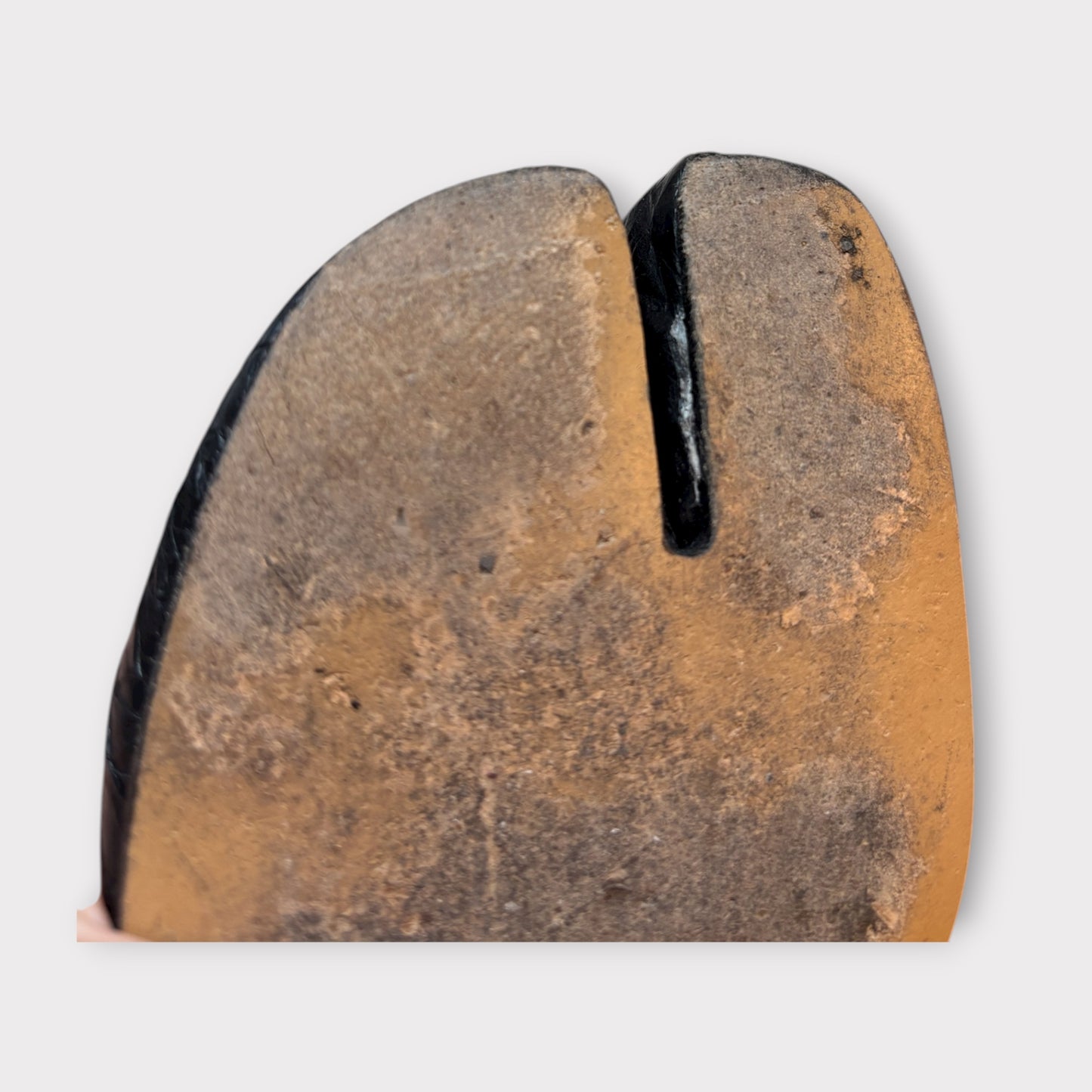 Paper Leather Block Heel Tabi Boot