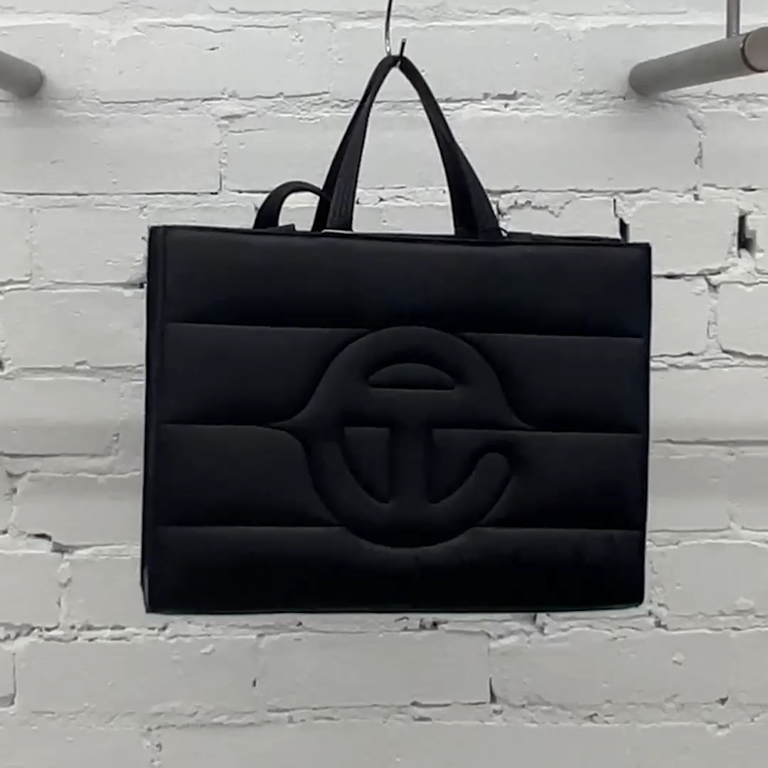 Black Medium Puffer Bag