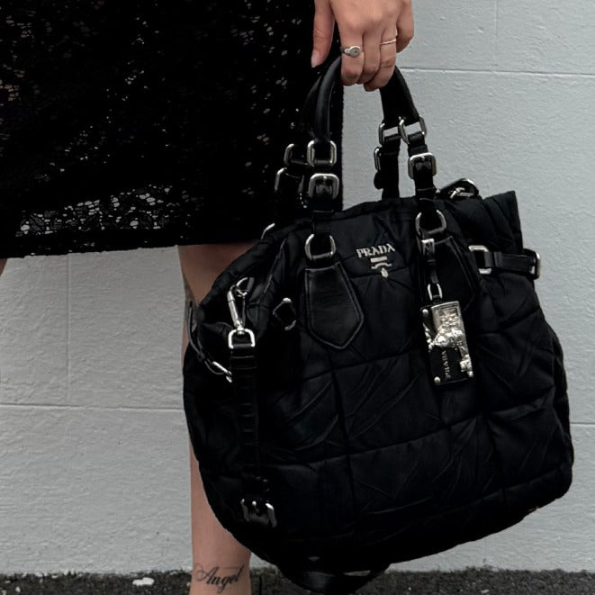 Nylon Tessuto Cripsy Quilted Bag
