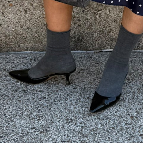 Patent Point Toe Kitten Heel
