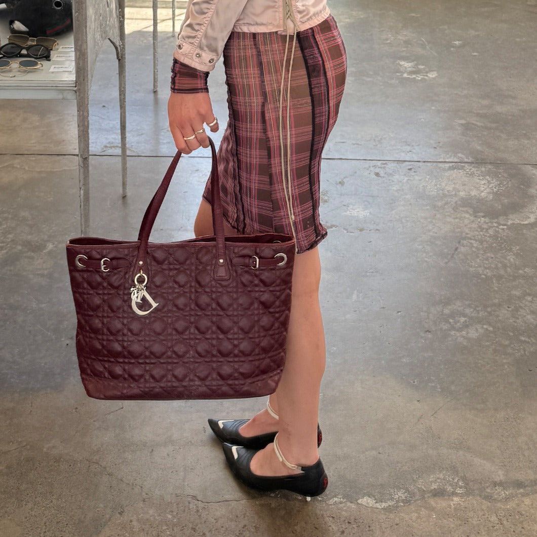 Leather Panarea Cannage Tote