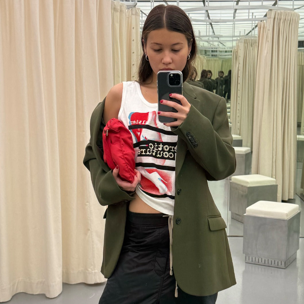 Khaki Wool Contour Blazer