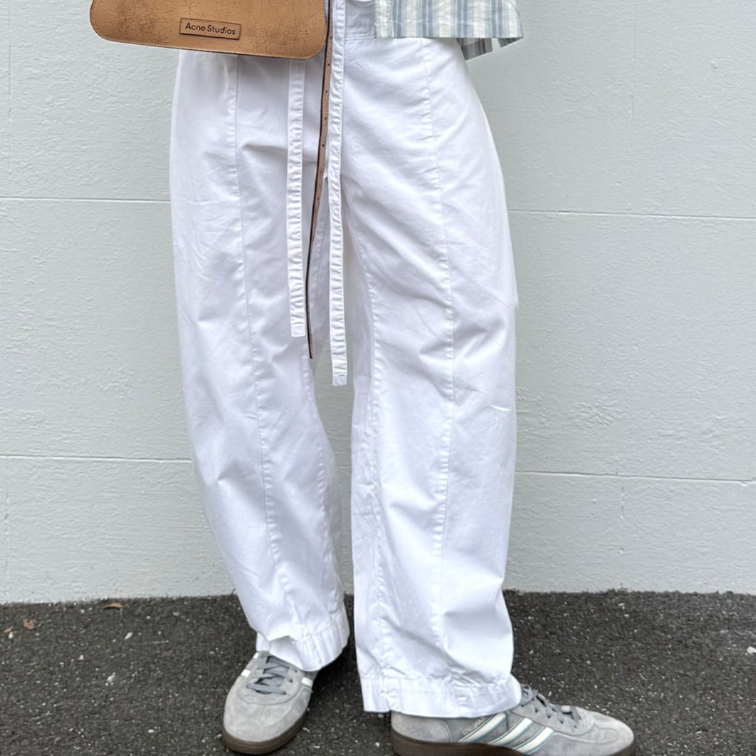 Cotton Drawstring Fisherman Pants