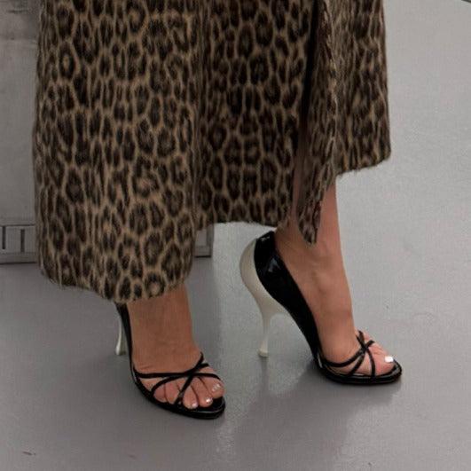 Patent Contrast Strap Heels