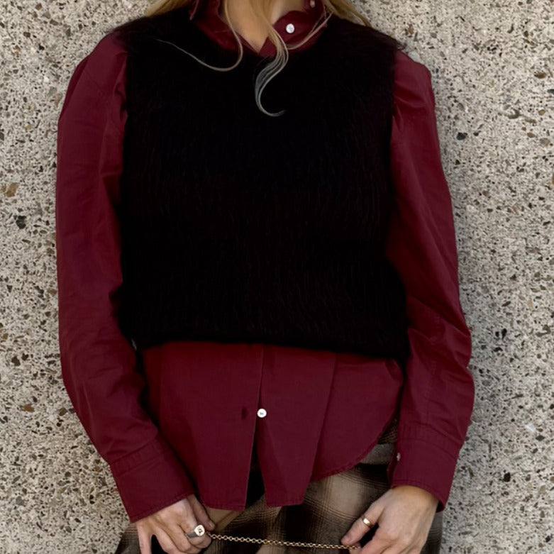 Mohair Wool Knit Vest