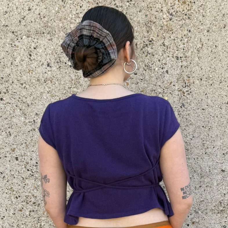Knit Cap Sleeve Tie Top