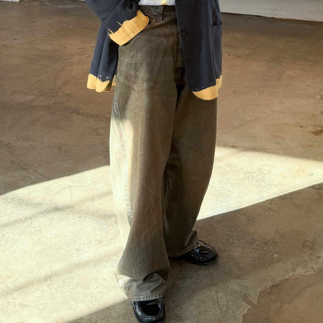 Coated Wide Leg Jean