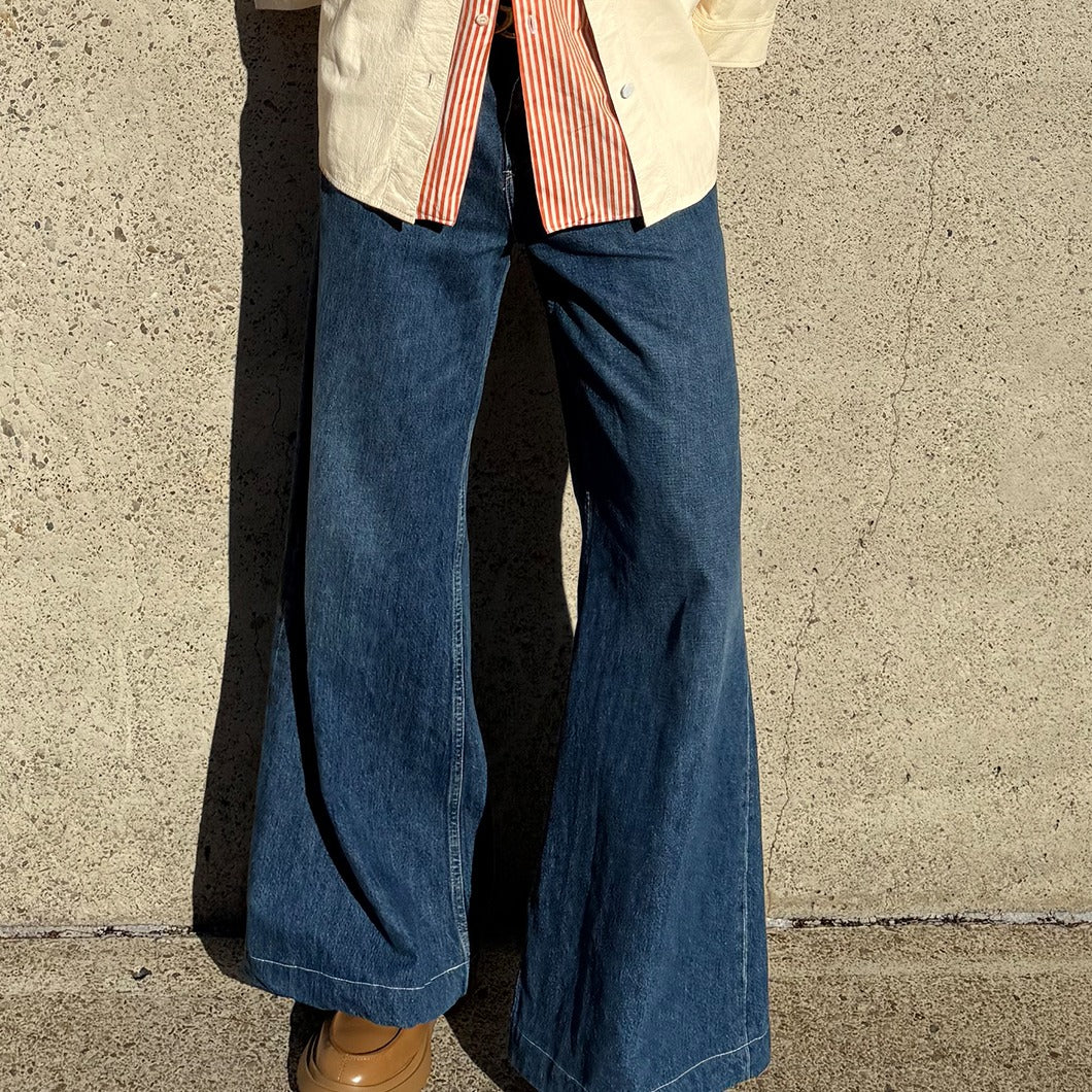 Mid Wash High Wide Leg Jeans