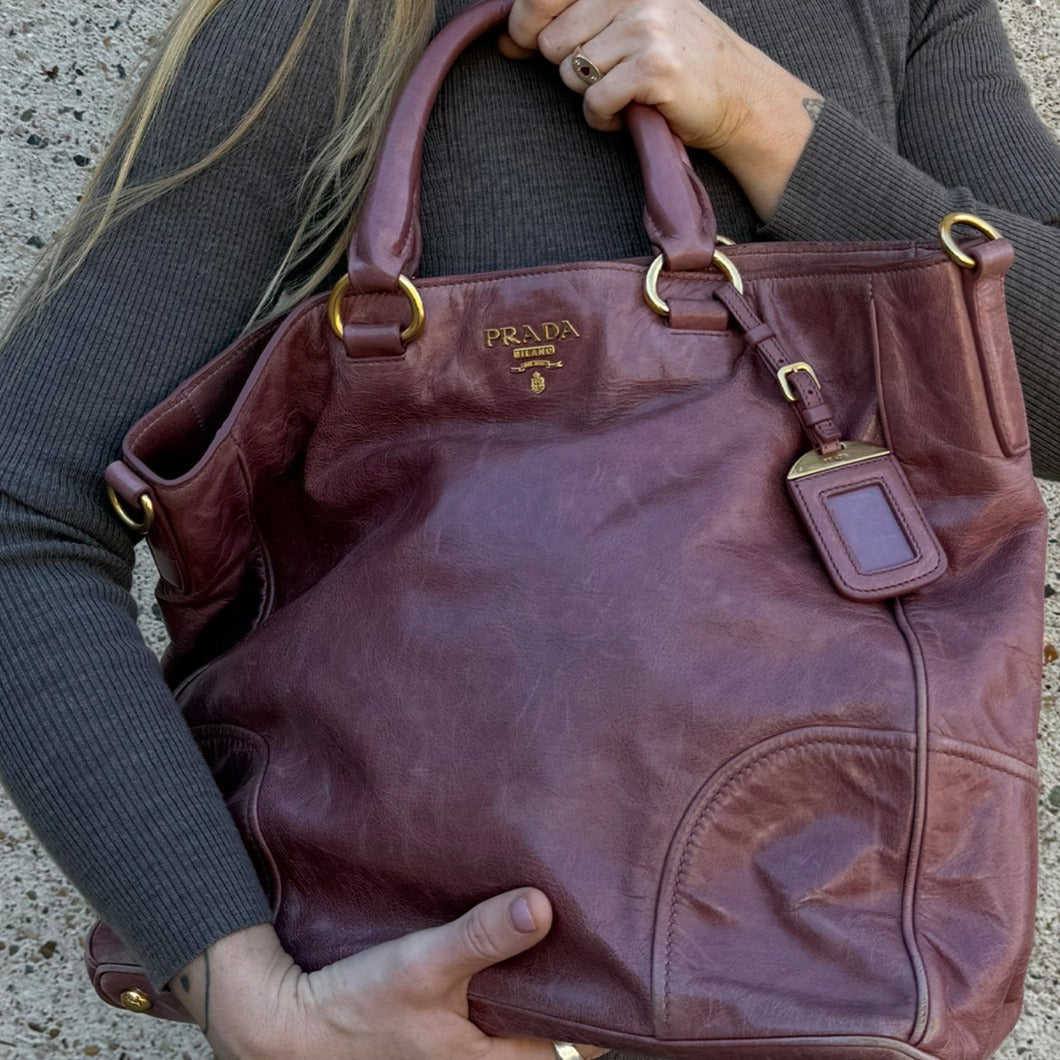 Vitello Shine Leather Tote