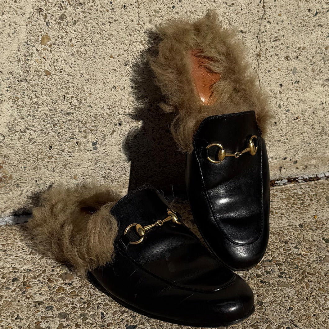 Leather Fur Lined Loafers