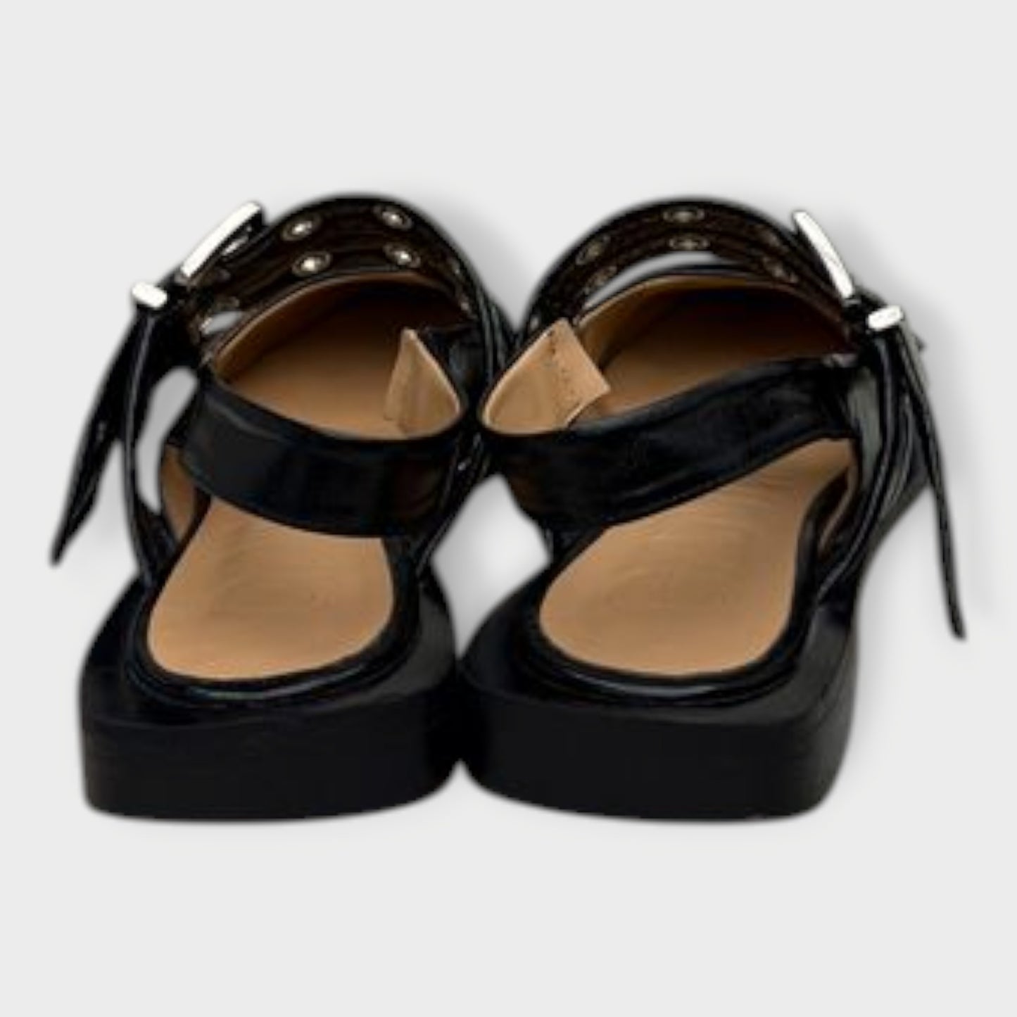Patent PU Buckle Ballerina Flats