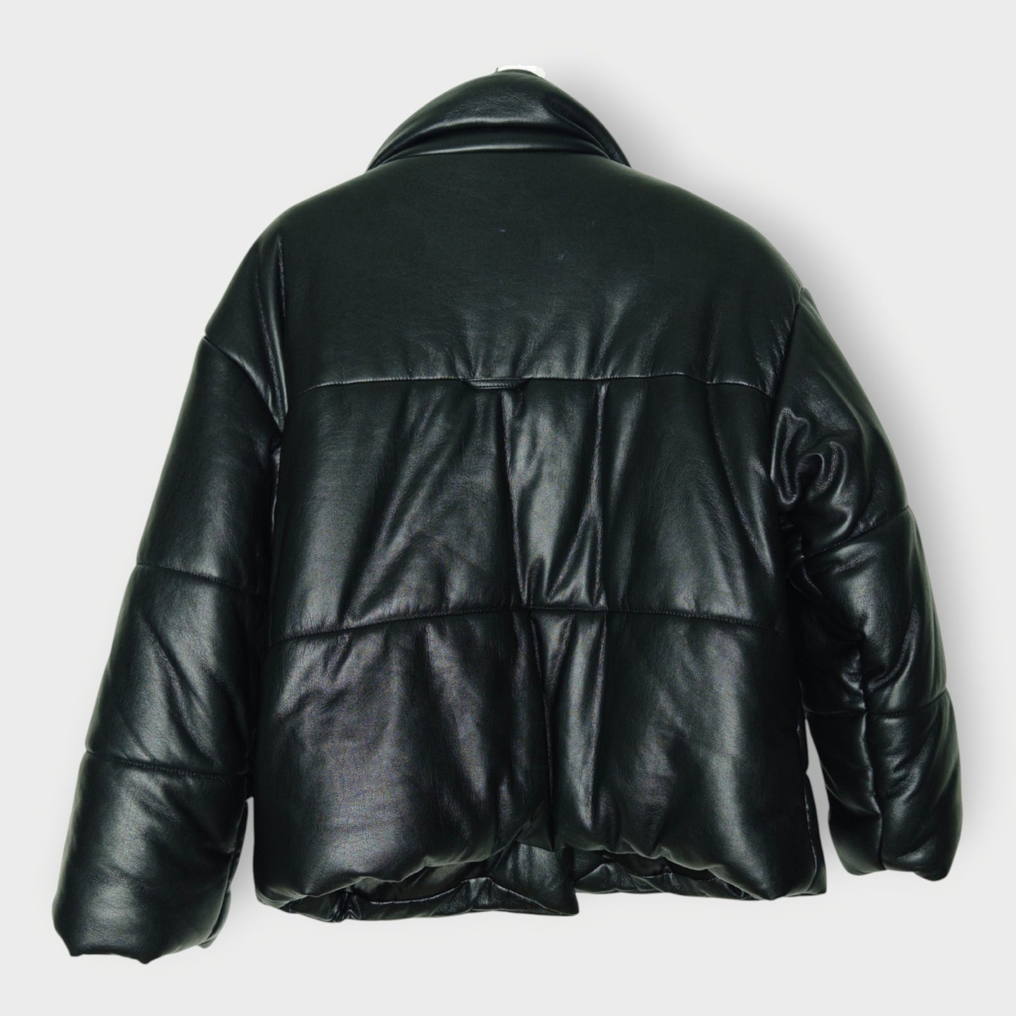 Faux Leather Puffer Jacket