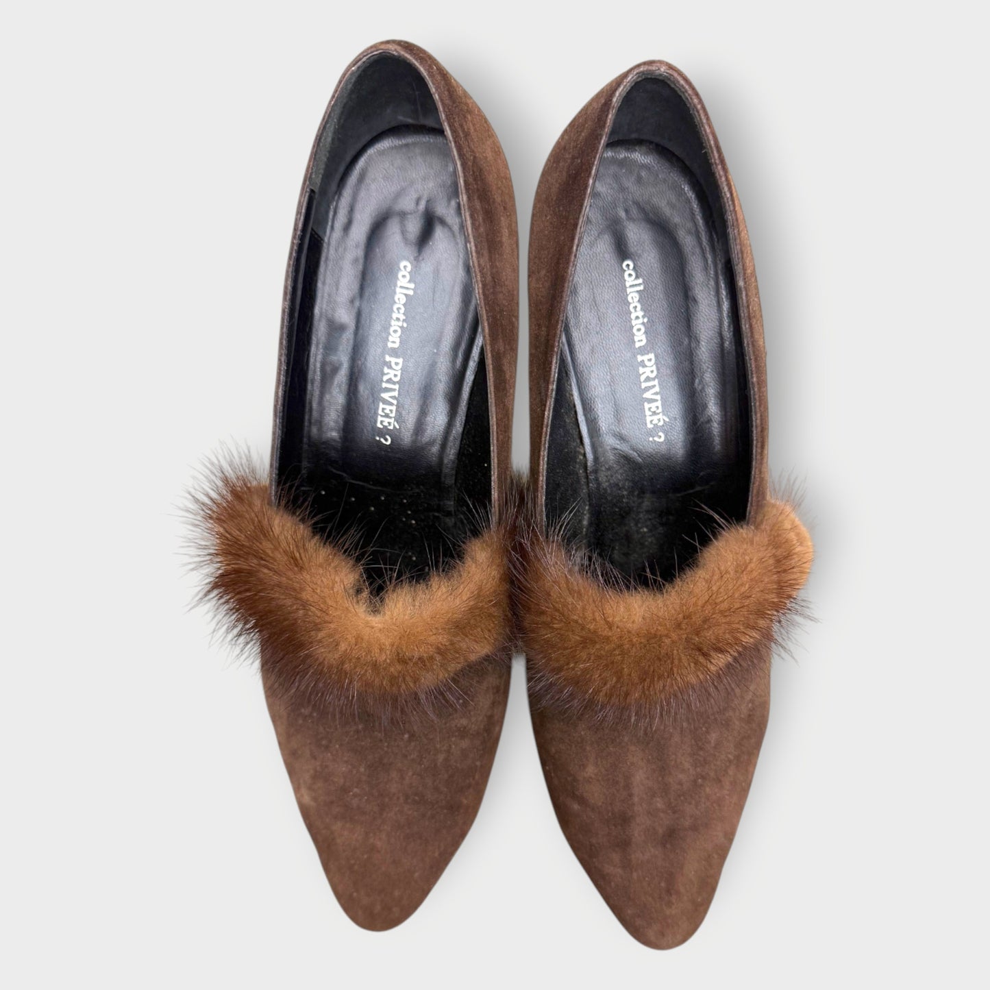 Suede Fur Lined Court Shoe