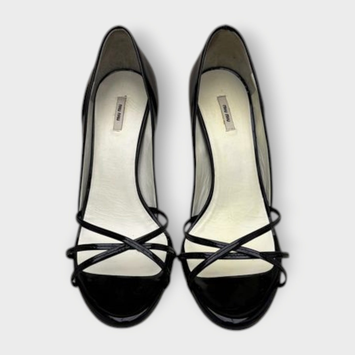 Patent Contrast Strap Heels