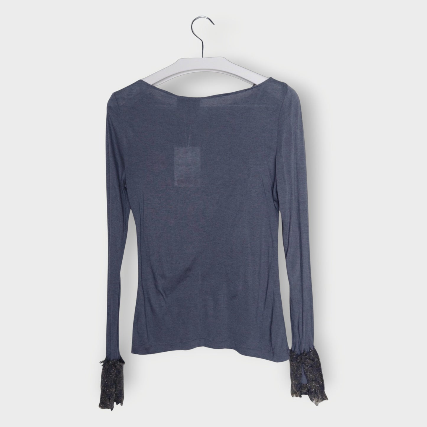 Boat Neck Felted Cuff Long Sleeve