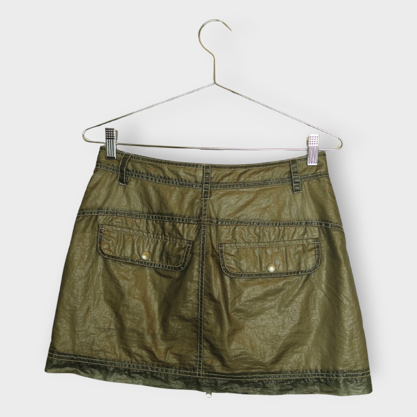 PVC Coated Puff Pocket Mini Skirt