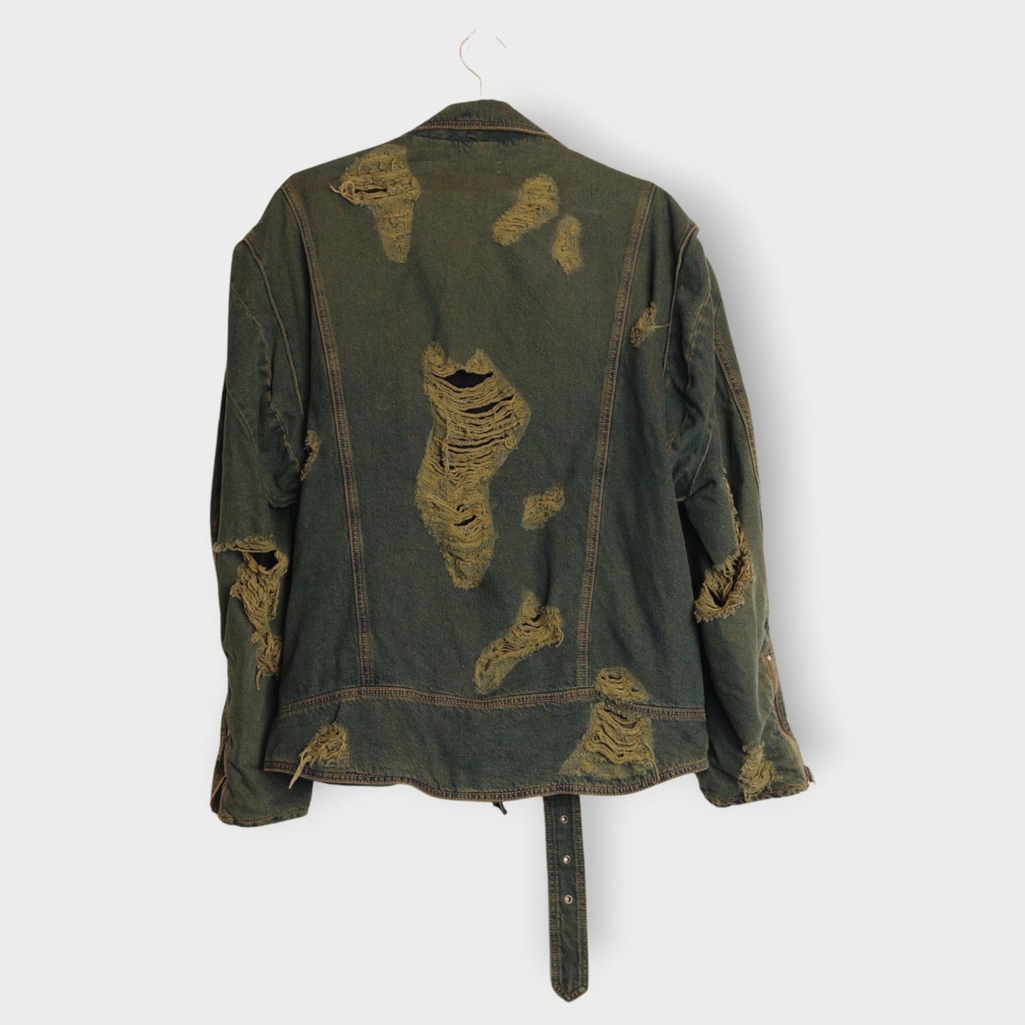 Cotton Distressed Denim Jacket