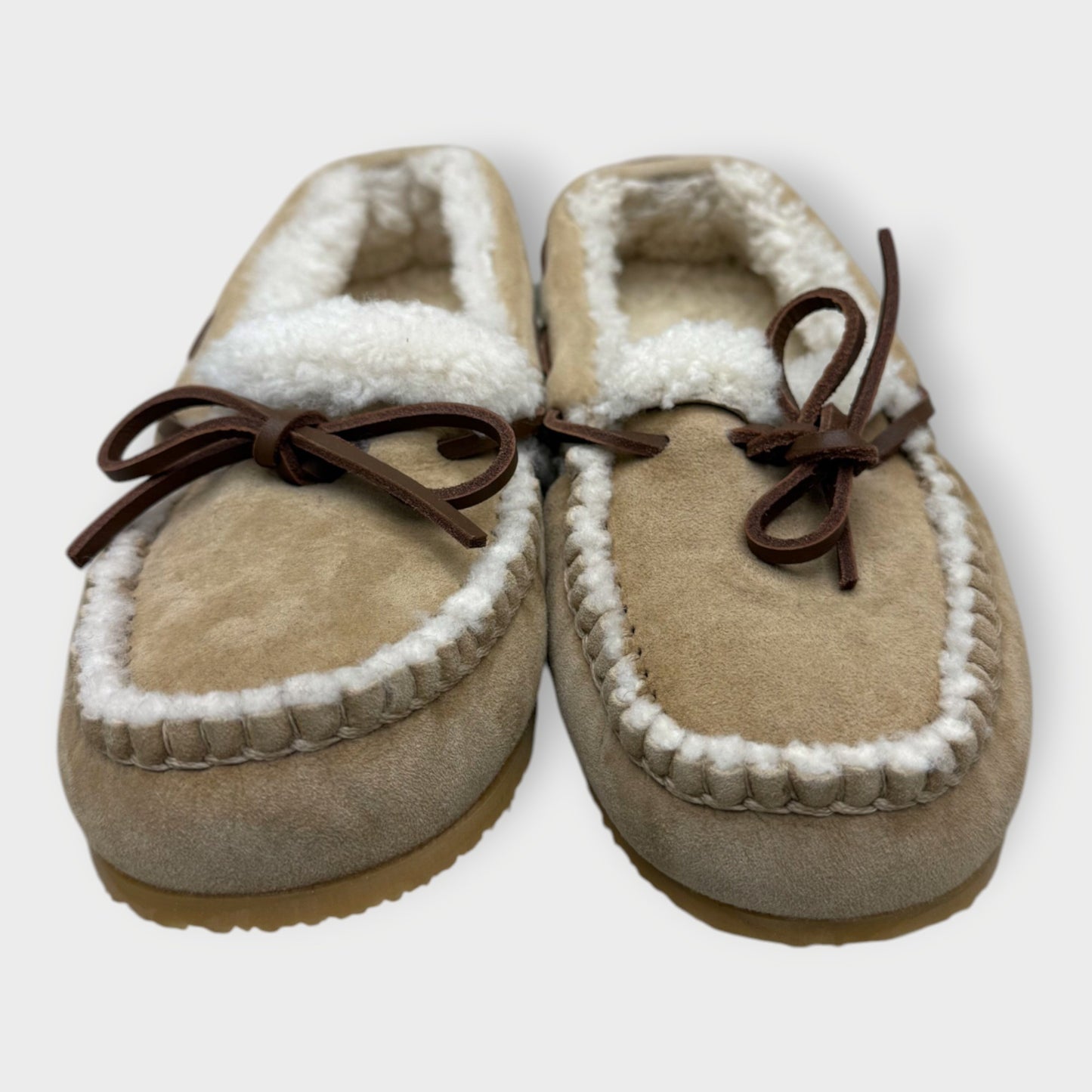 Suede Shearling Lined Moc Loafers