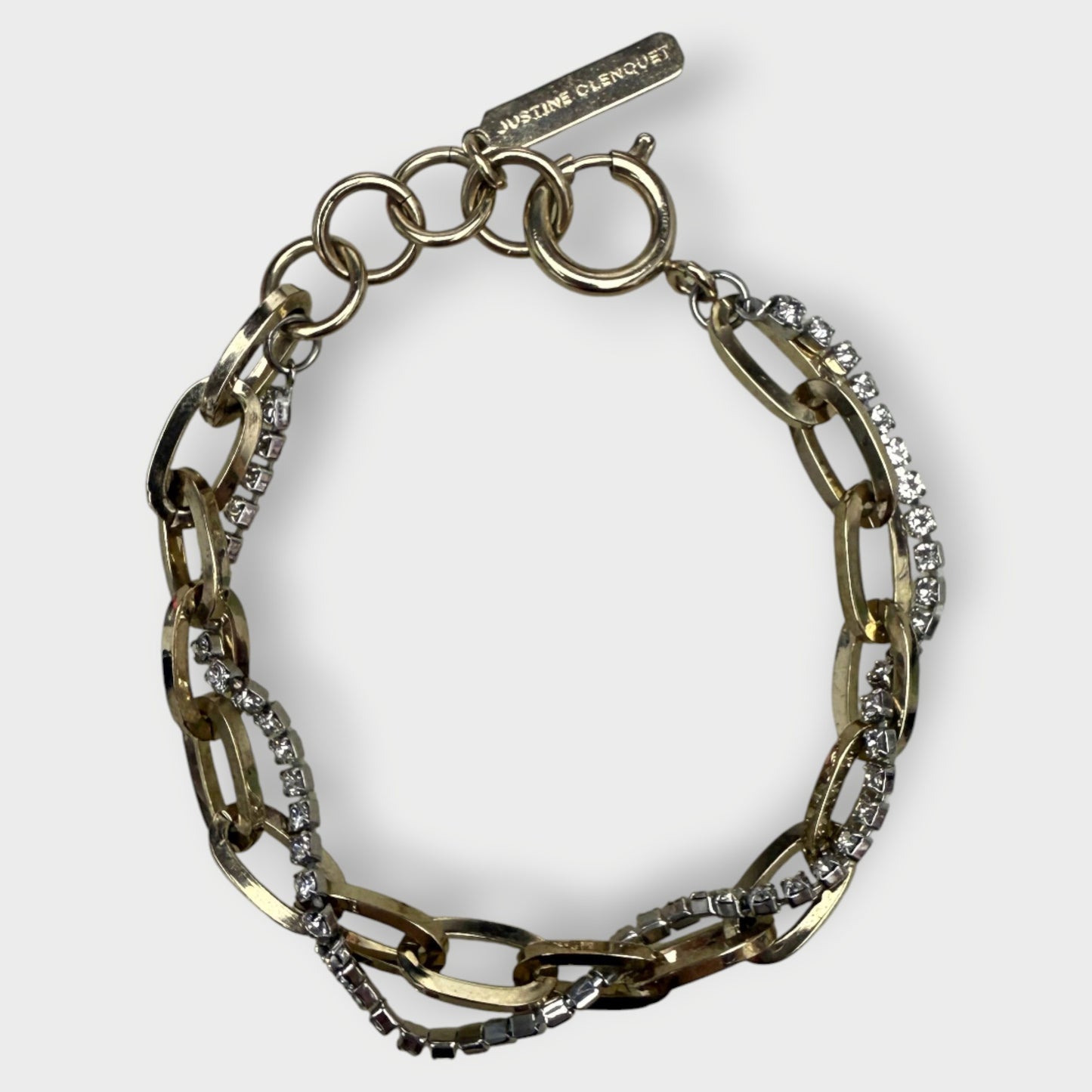 Silver & Gold Diamonte Wrapped Chain Bracelet