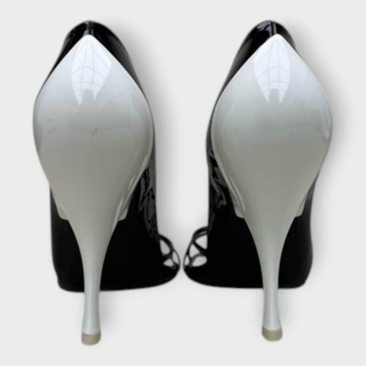 Patent Contrast Strap Heels