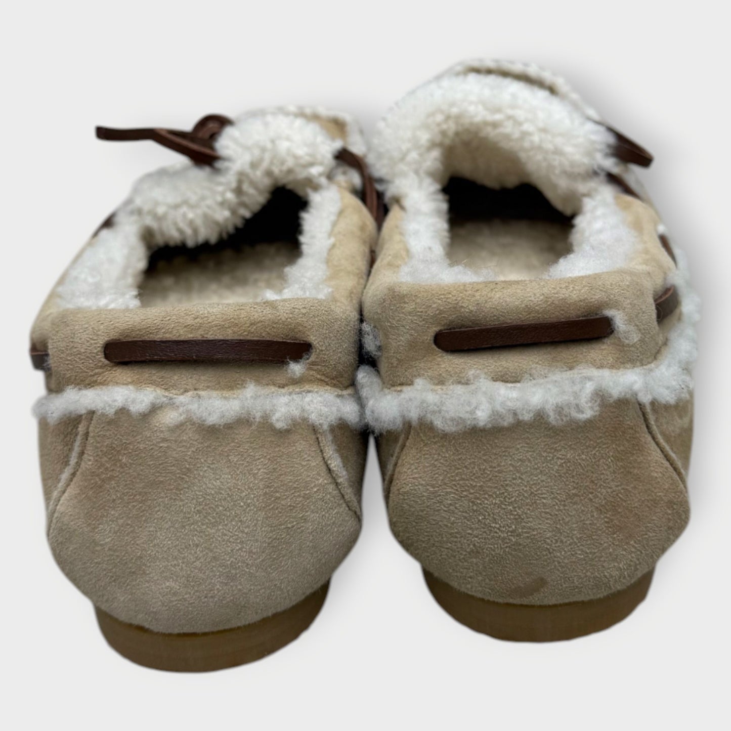 Suede Shearling Lined Moc Loafers