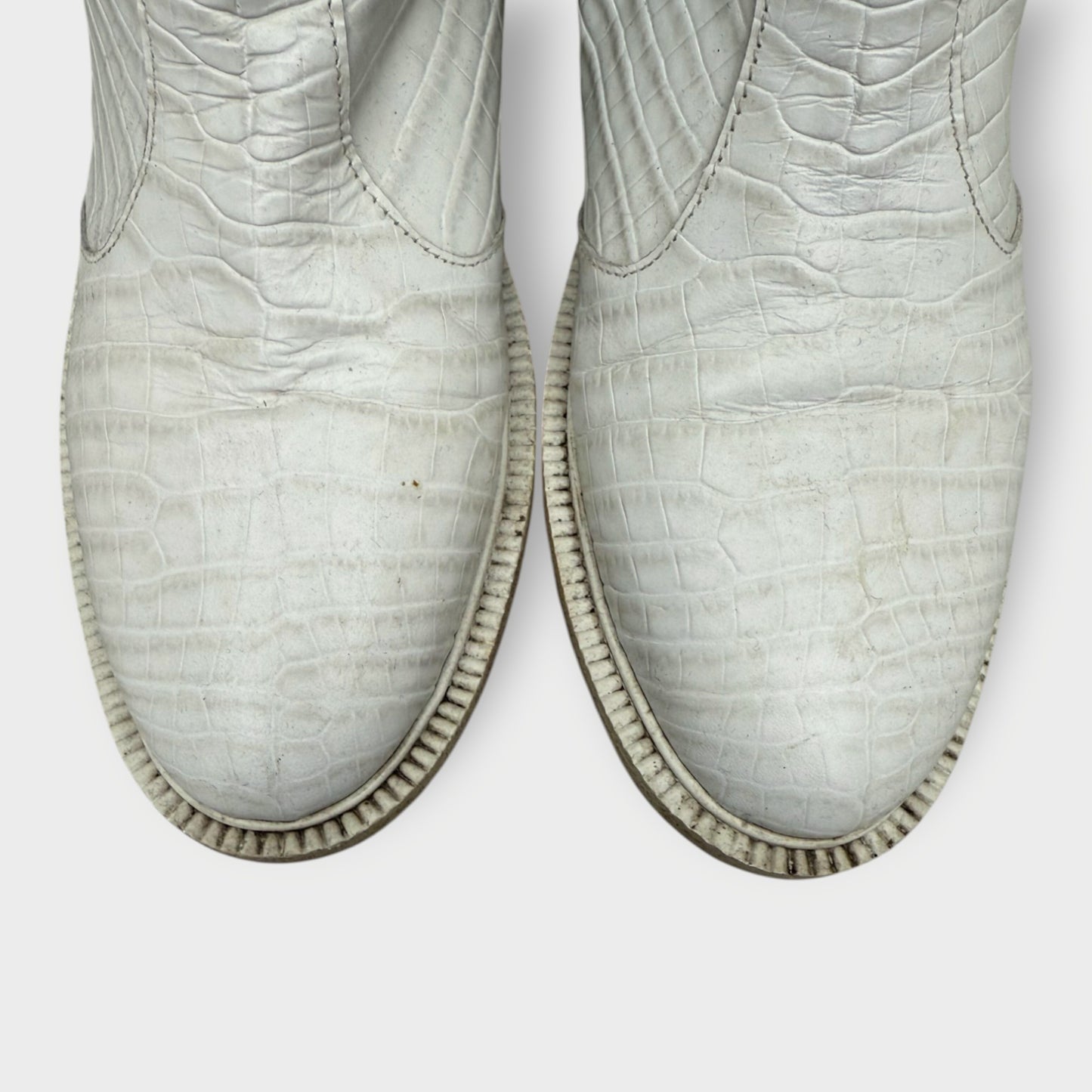 Leather Croc High Boots