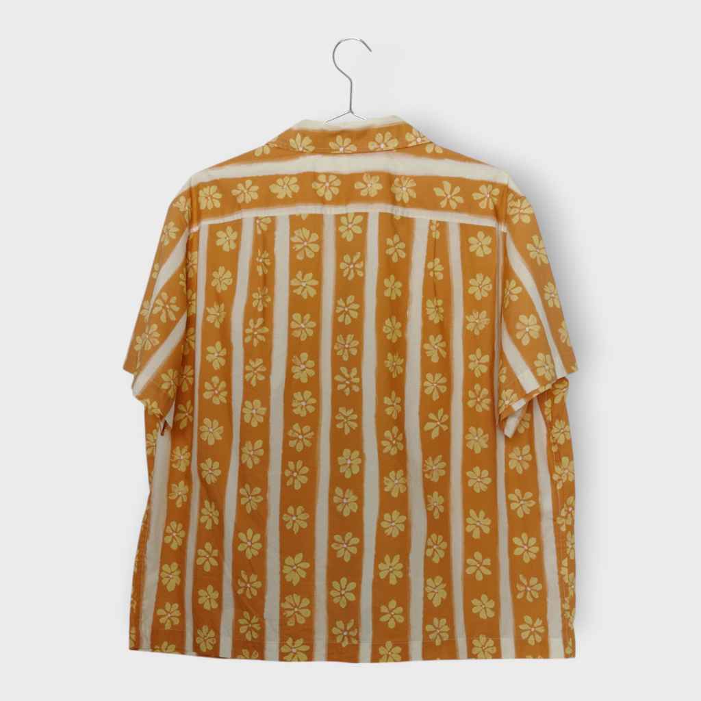 Orange White Painted Stripe Shirt