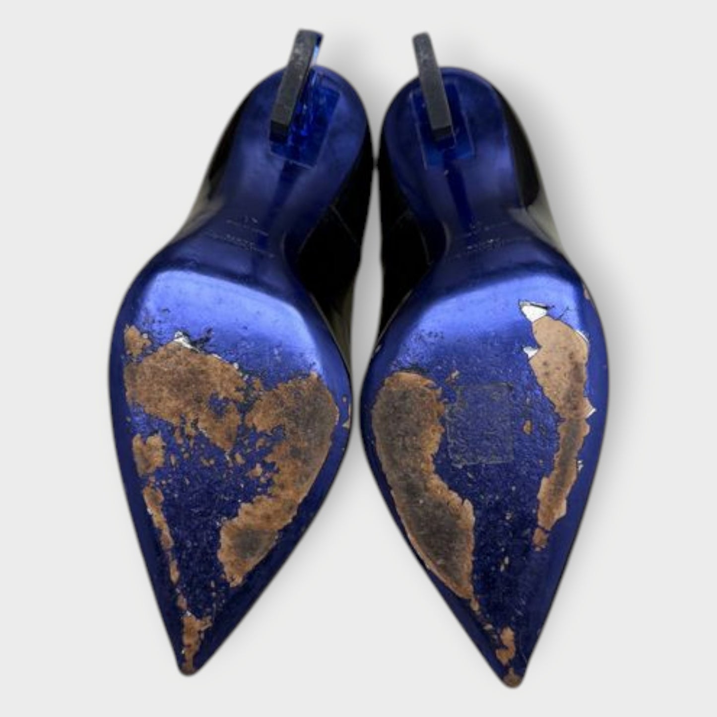 Patent Blue Logo Opyum Heels