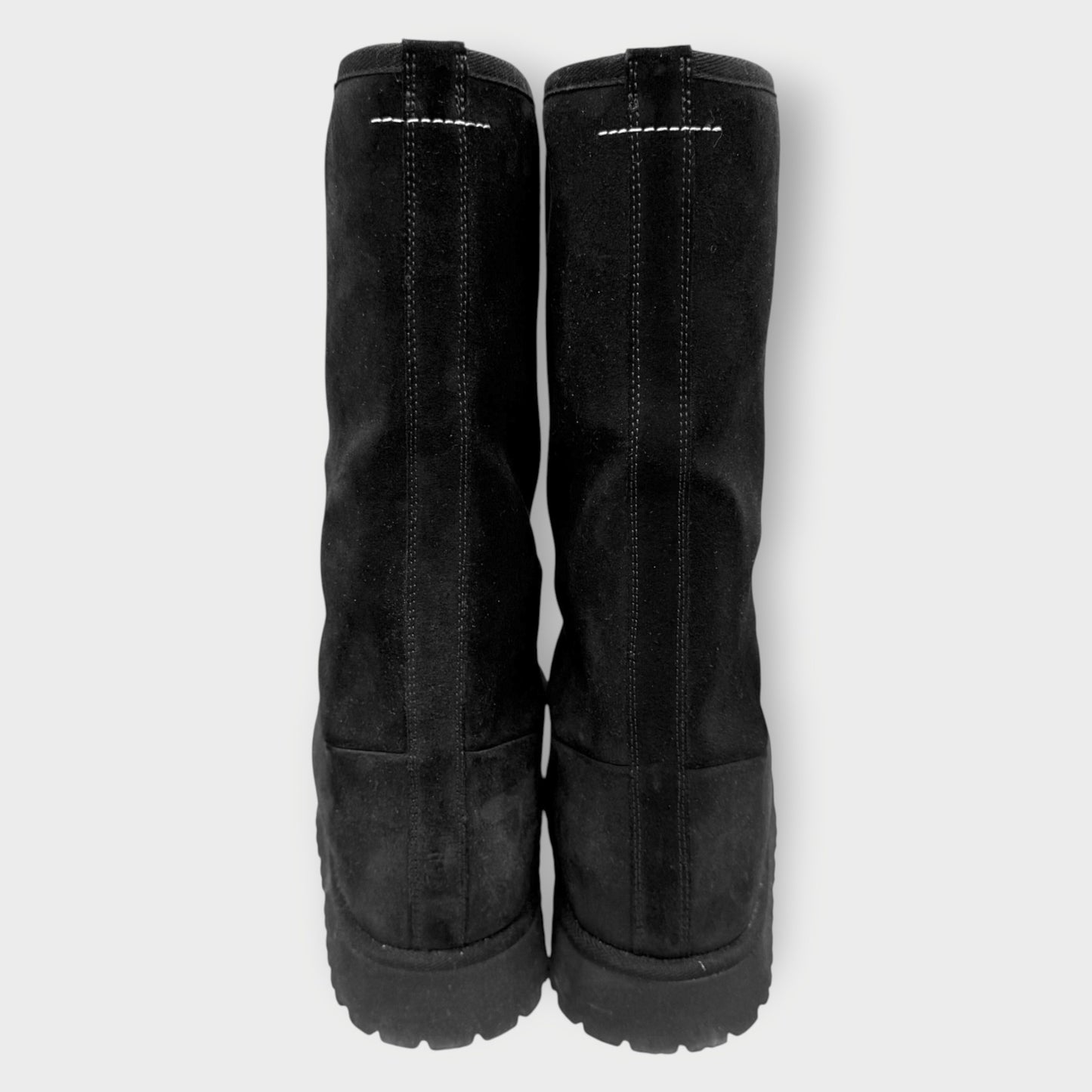 Suede Shearling Platform Boots