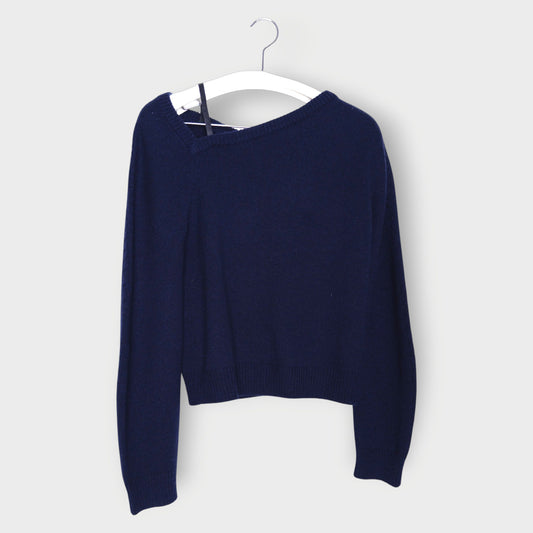 Assymetrical Neckline Wool Cashmere Jumper