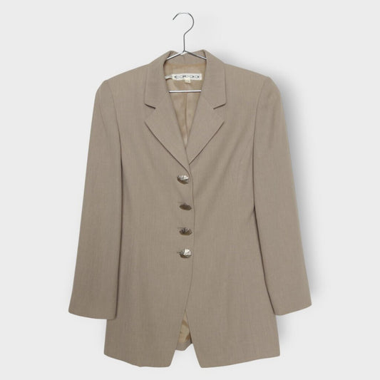 Silver Shell Button Blazer