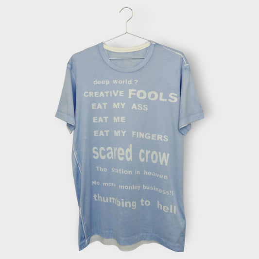 Blue Dyed Text Tee