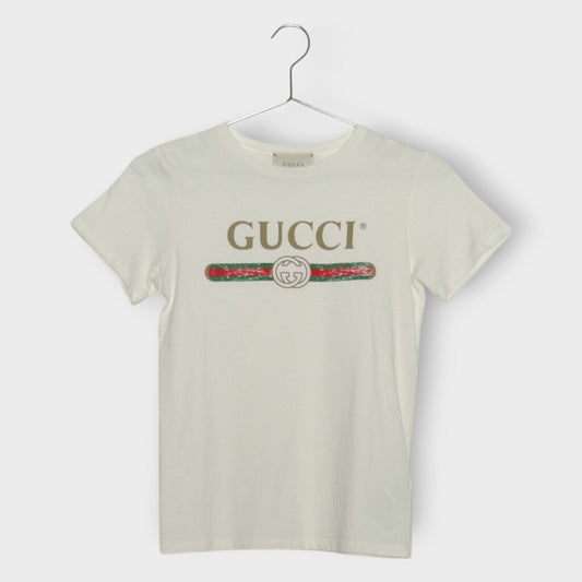White Classic Logo Tee