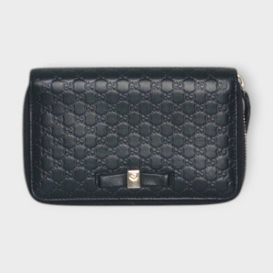 Monogrammed Leather Bow Wallet