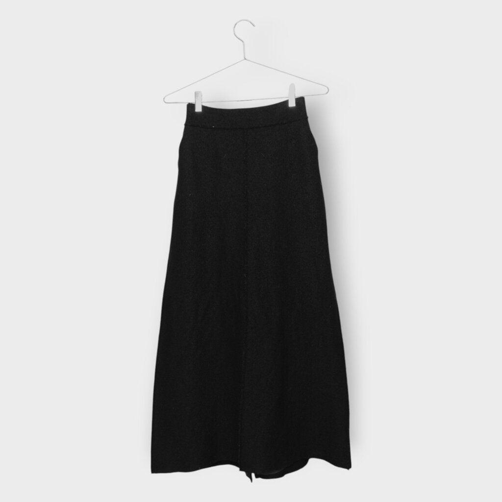 Wool Button A-Line Long Skirt