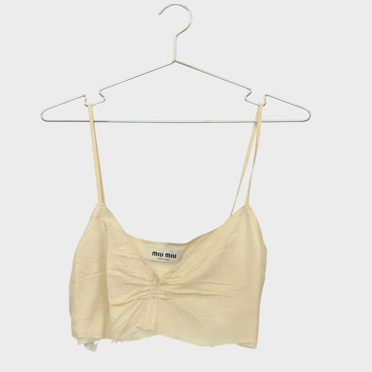 Silk Raw Hem Crop Cami