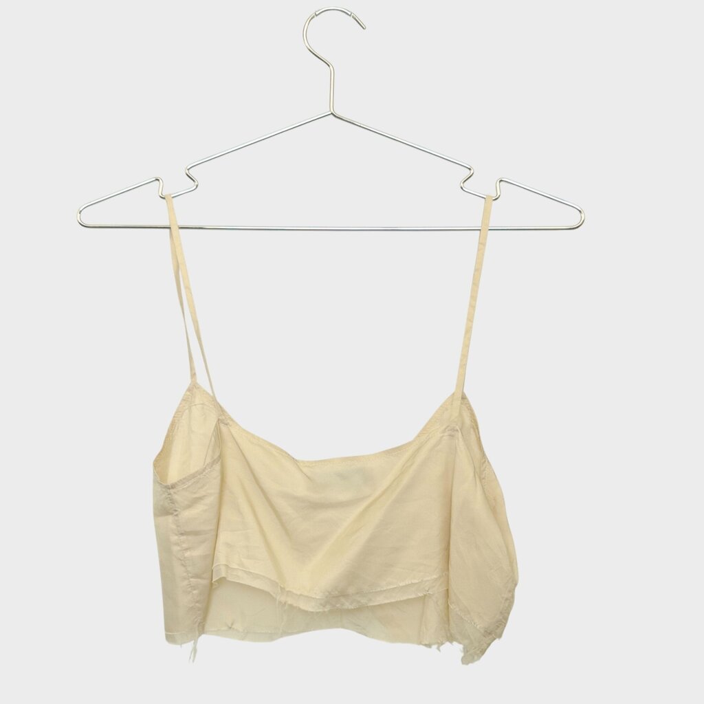 Silk Raw Hem Crop Cami
