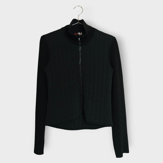 Quilted Knit Two Way Zip Jacket