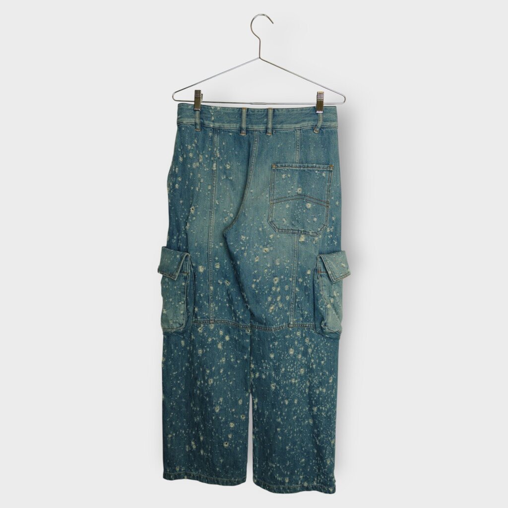 Distressed Denim Cargo Jean
