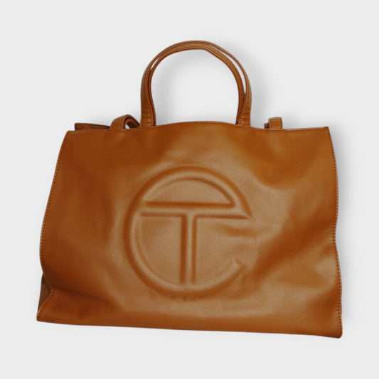 Large Leather Shopping Tote Bag