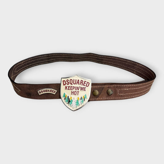 Leather Keepin' Me Hot Buckle Belt