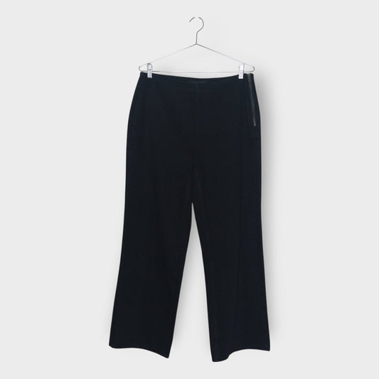 Black Drill Cotton Wide Leg Pant