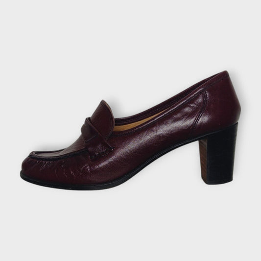 Leather Heeled Loafer