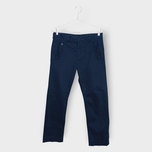 Navy Slim Leg Cotton Pant