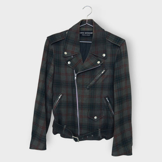 Wool Plaid Moto Jacket