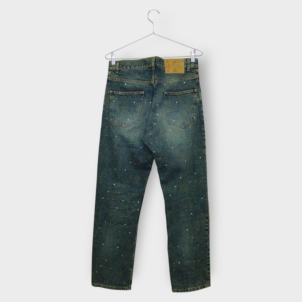 Rhinestone Embellished Mid Rise Jean